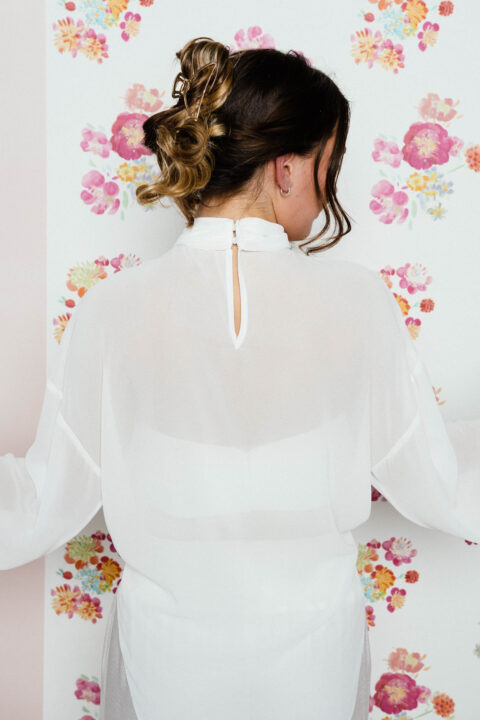 T-1206 Vokuhila Chiffon Bluse