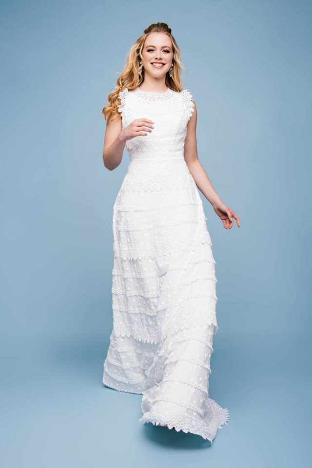 Brautkleid mit Baumwolle – Verrücktes Kleid mit Spitzenkanten – Edda