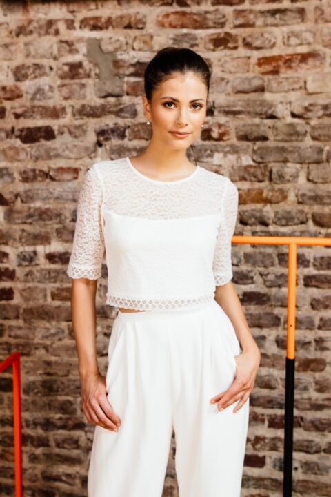 T-1103 GREENbyDESIGN unterlegtes Oberteil, recycelte Stretchspitze