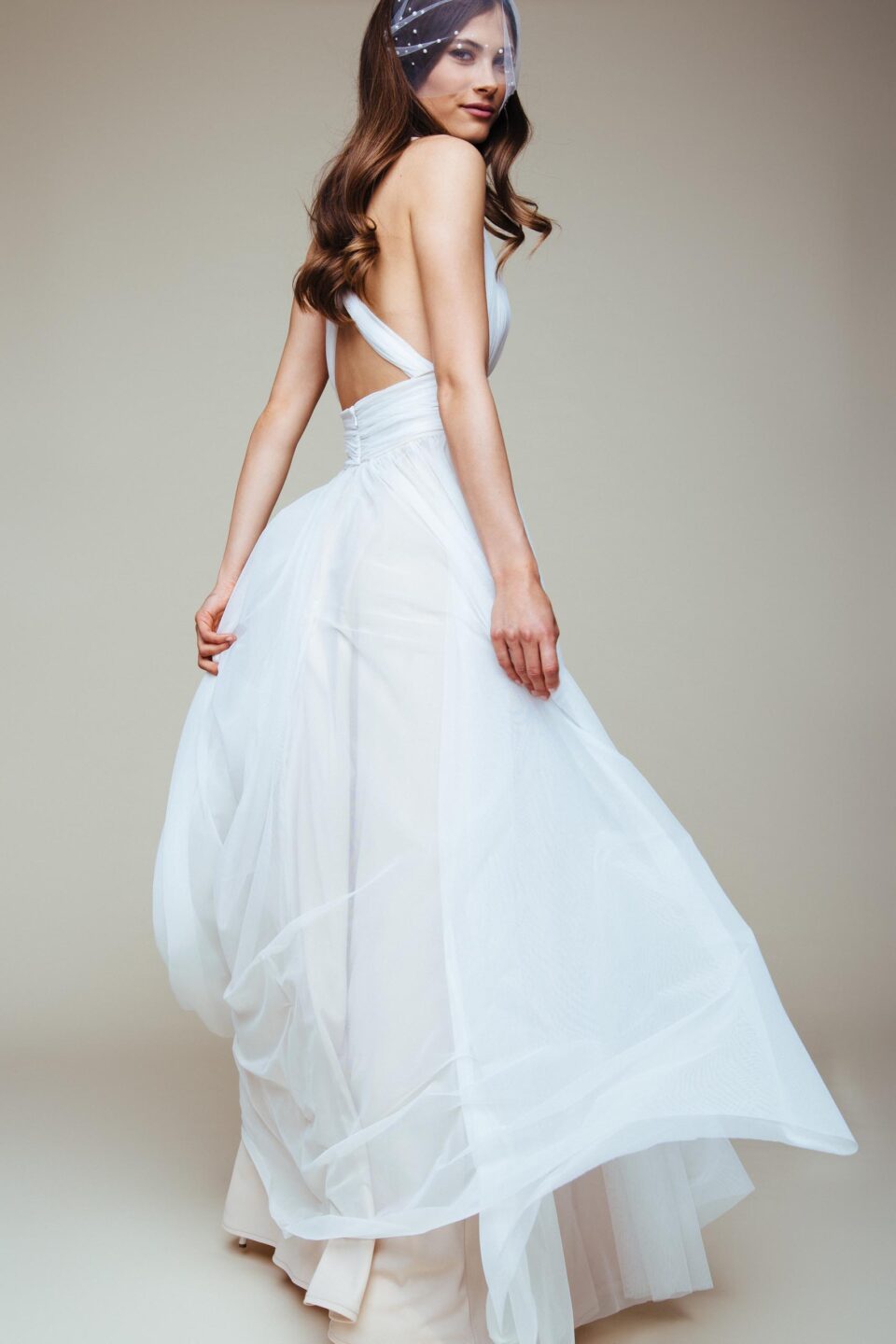 Stretch Hochzeitskleid mit Trägern