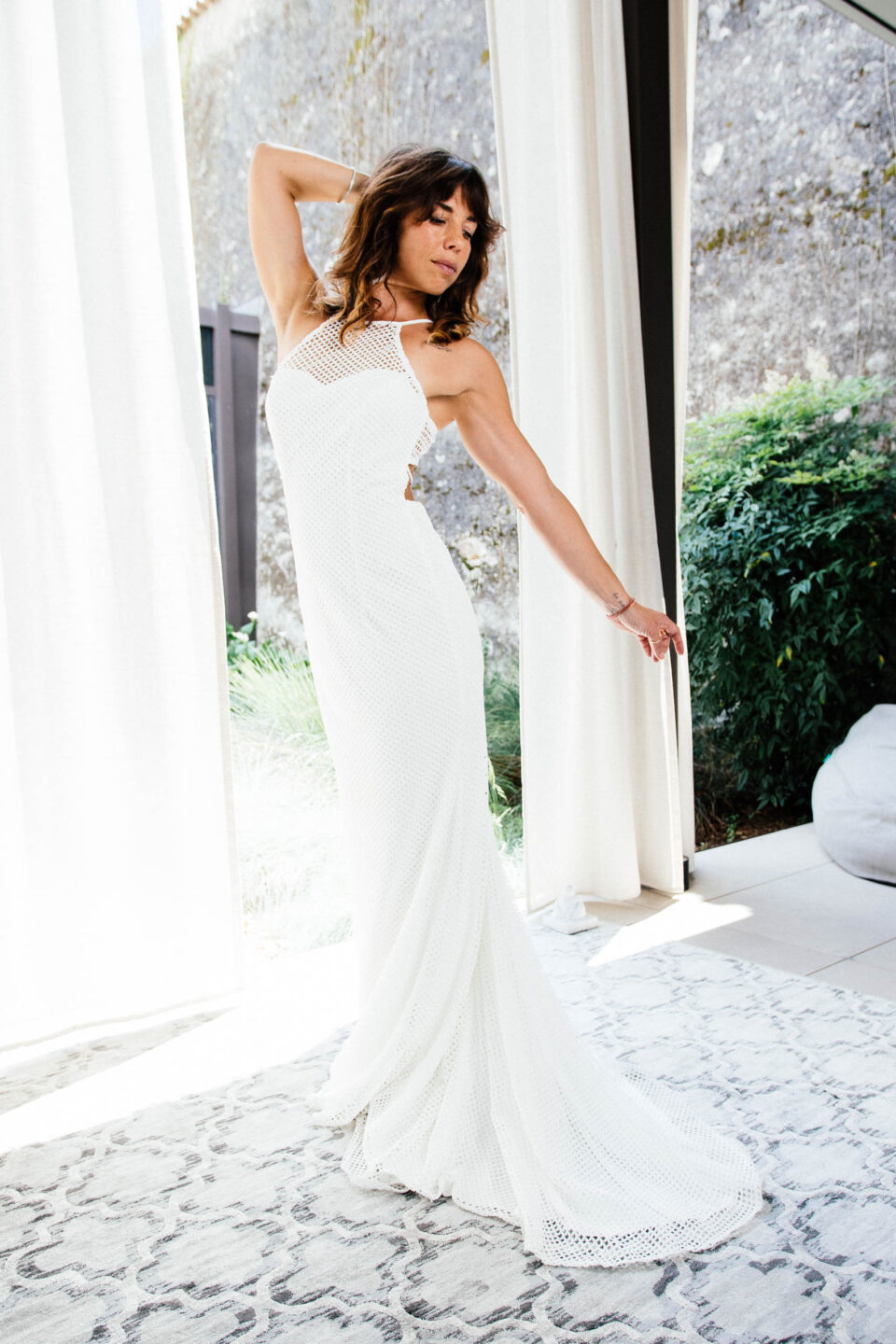 Brautkleid Accra aus Mermaid Lace mit amerikanischem Ausschnitt, Vorderansicht